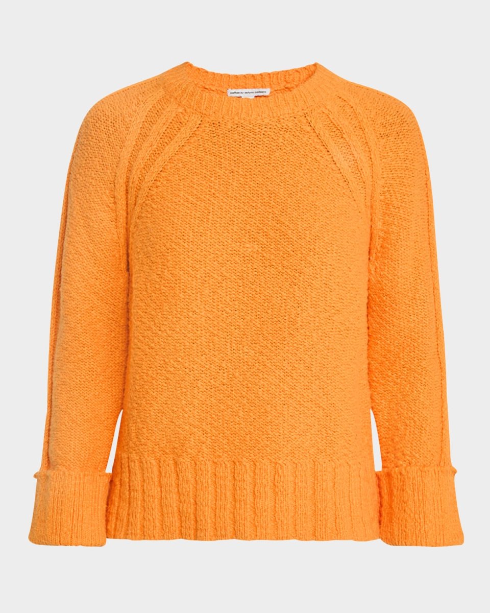 Raglan-Sleeve Crewneck Cotton Sweat